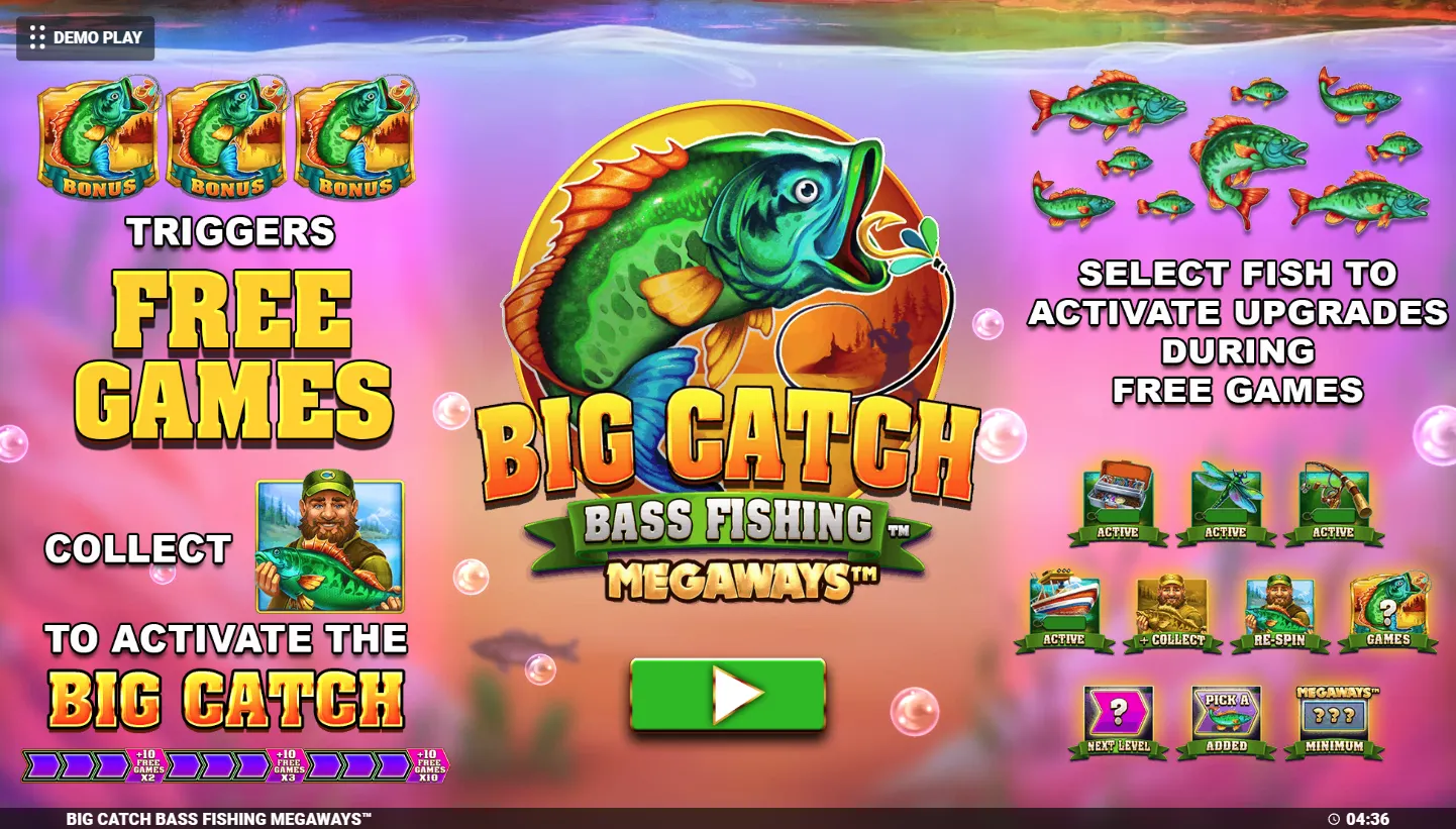 Big Catch Bass Fishing Megaways game preview