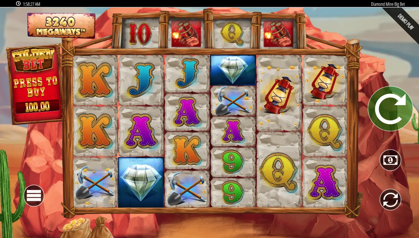 Diamond Mine Extra Gold Megaways screenshot 1