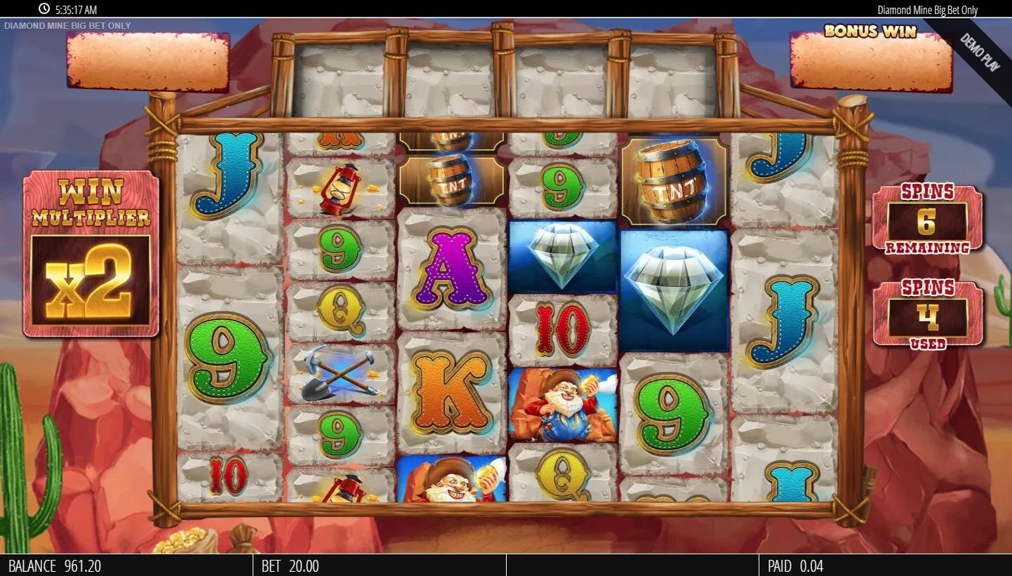 Diamond Mine Megaways All Action screenshot 2