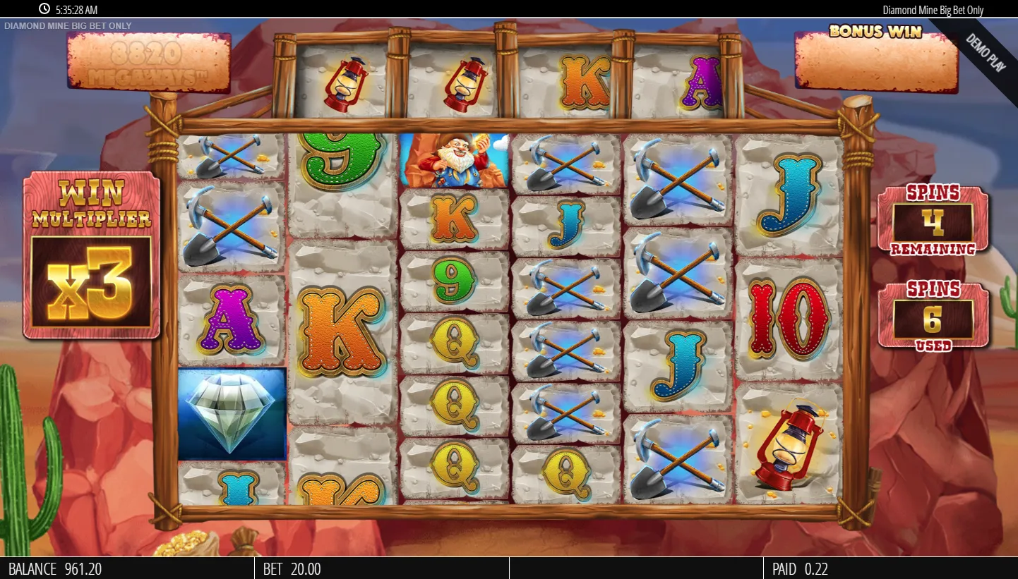 Diamond Mine Megaways All Action screenshot 3