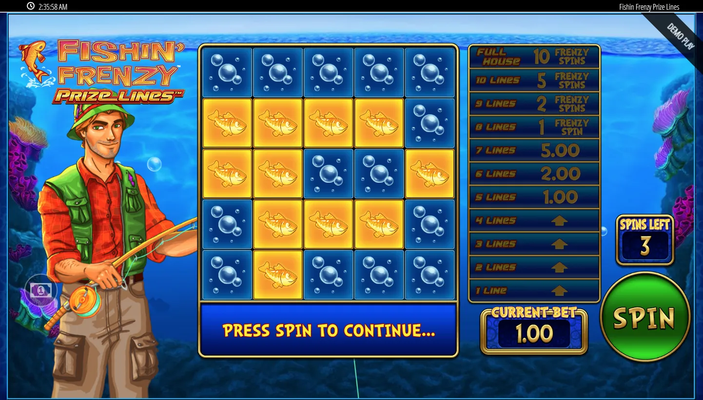 Fishin Frenzy Prize Lines screenshot 1