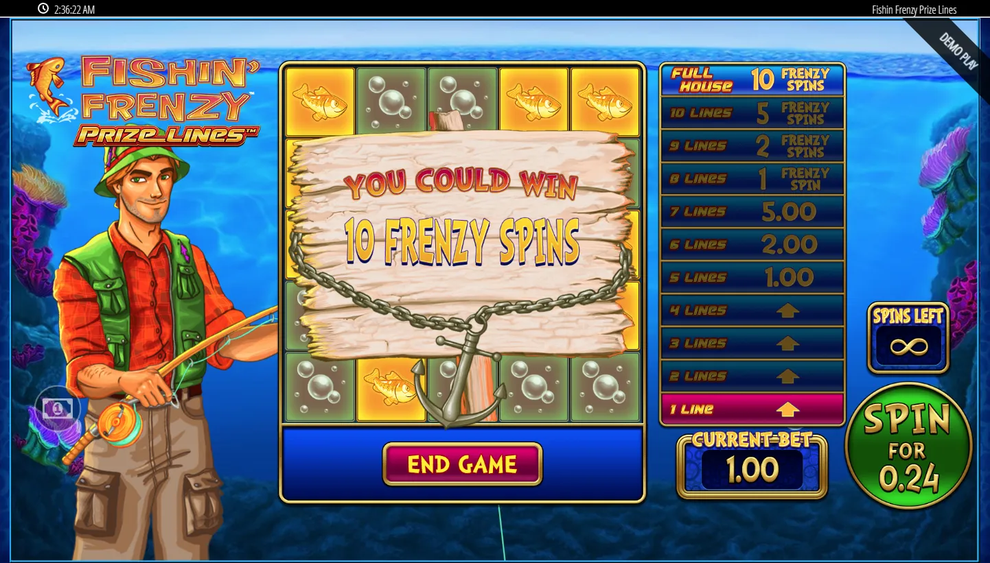 Fishin Frenzy Prize Lines screenshot 3