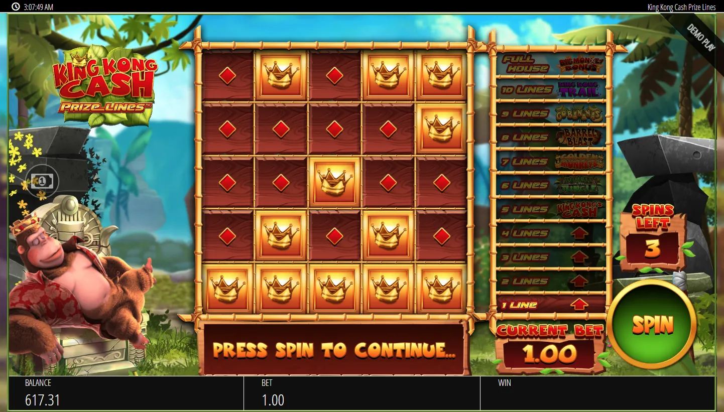 King Kong Cash Prize Lines screenshot 2