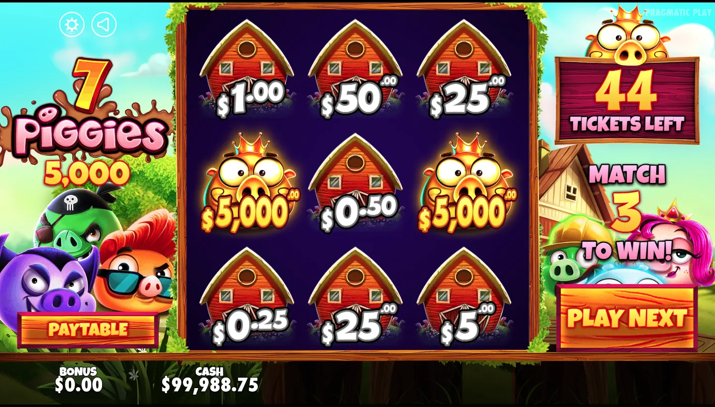 7 Piggies Scratchcard screenshot 1