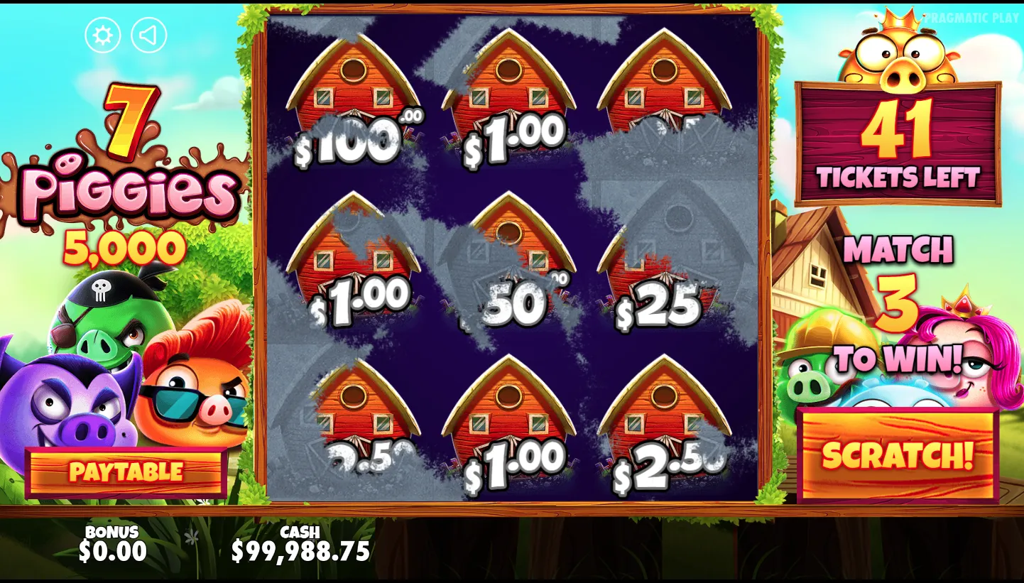 7 Piggies Scratchcard screenshot 3