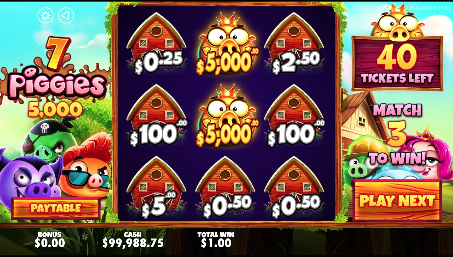 7 Piggies Scratchcard screenshot 5