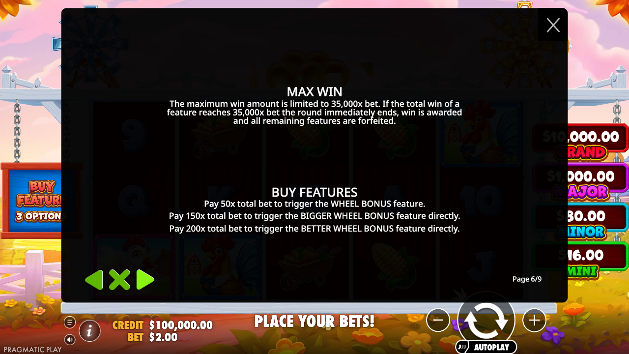 Official maximum-win and three wheel-purchase rules