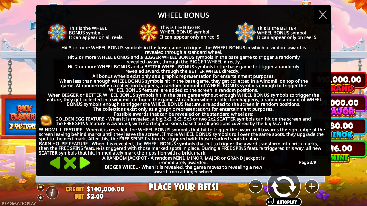 Official Wheel Bonus trigger and outcome rules