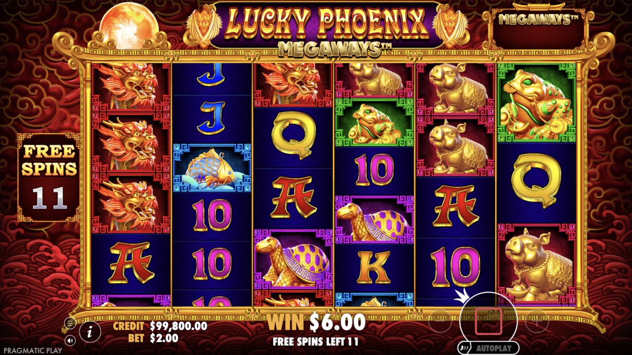 Lucky Phoenix Megaways 13-spin bonus interface