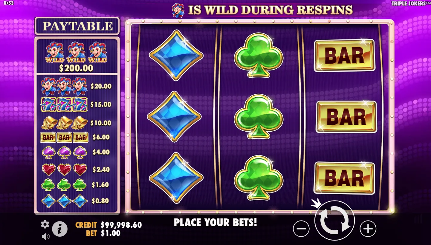 Triple Jokers slot game