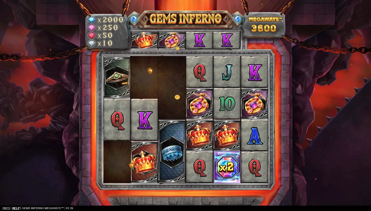 Gems Inferno Megaways screenshot 2
