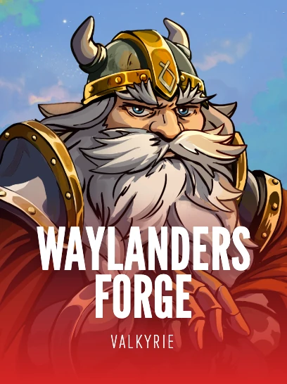 Vertical Waylanders Forge cover with the Viking character and game title