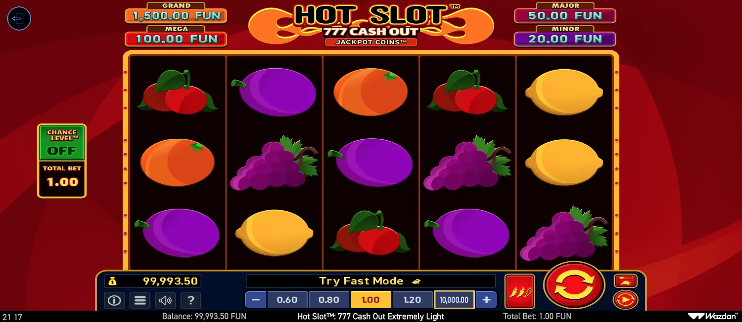 Hot Slot: 777 Cash Out Extremely Light screenshot 1