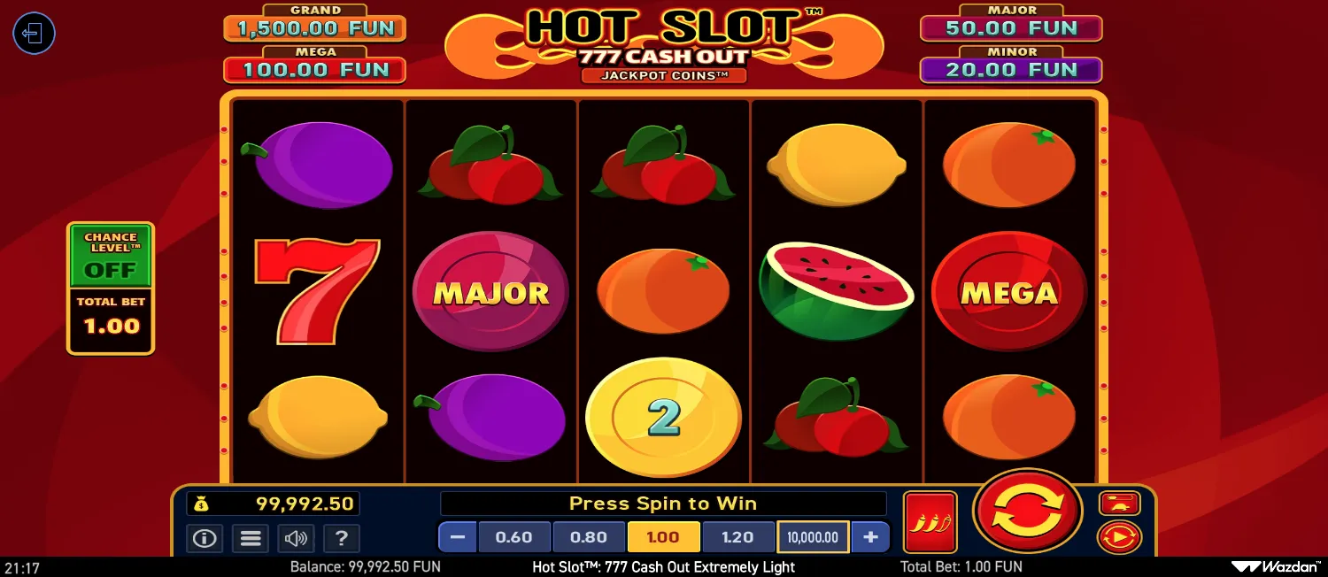 Hot Slot: 777 Cash Out Extremely Light screenshot 2