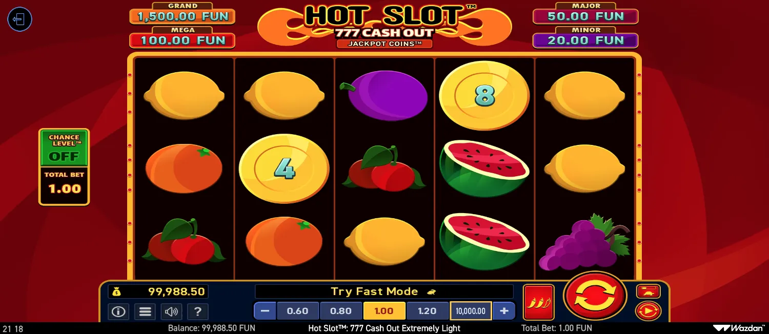 Hot Slot: 777 Cash Out Extremely Light gameplay screenshot