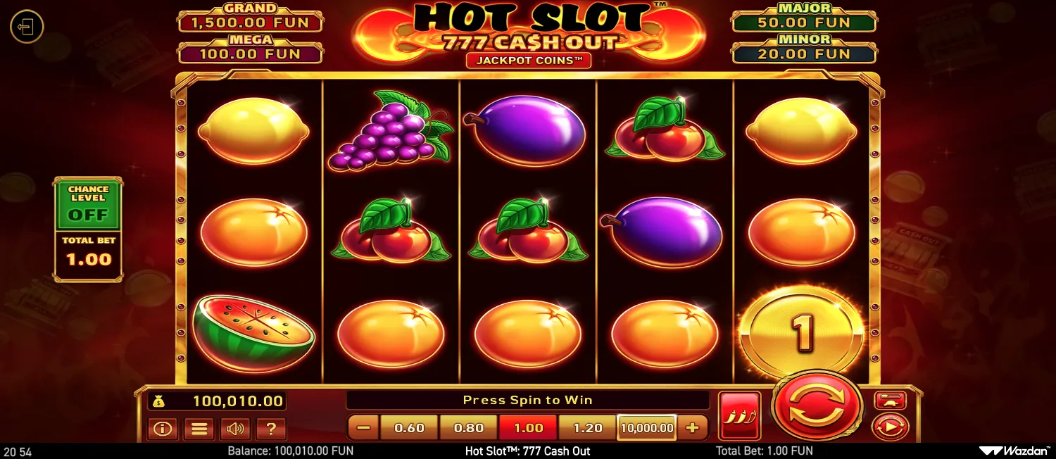Hot Slot: 777 Cash Out gameplay screenshot