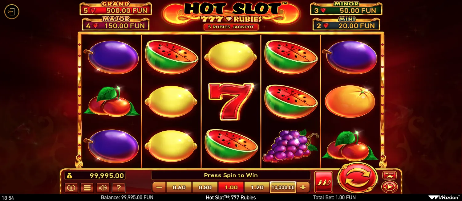 Hot Slot: 777 Rubies slot game