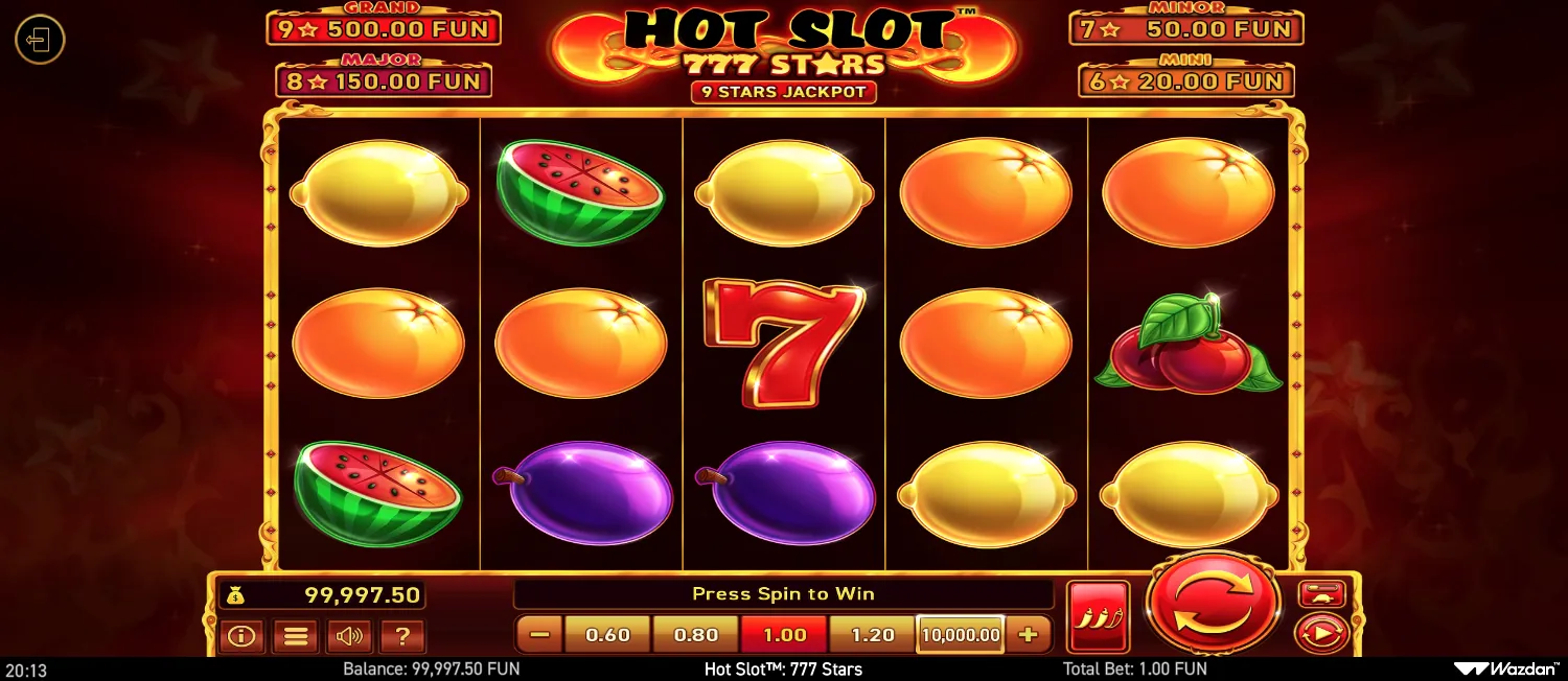 Hot Slot: 777 Stars gameplay screenshot