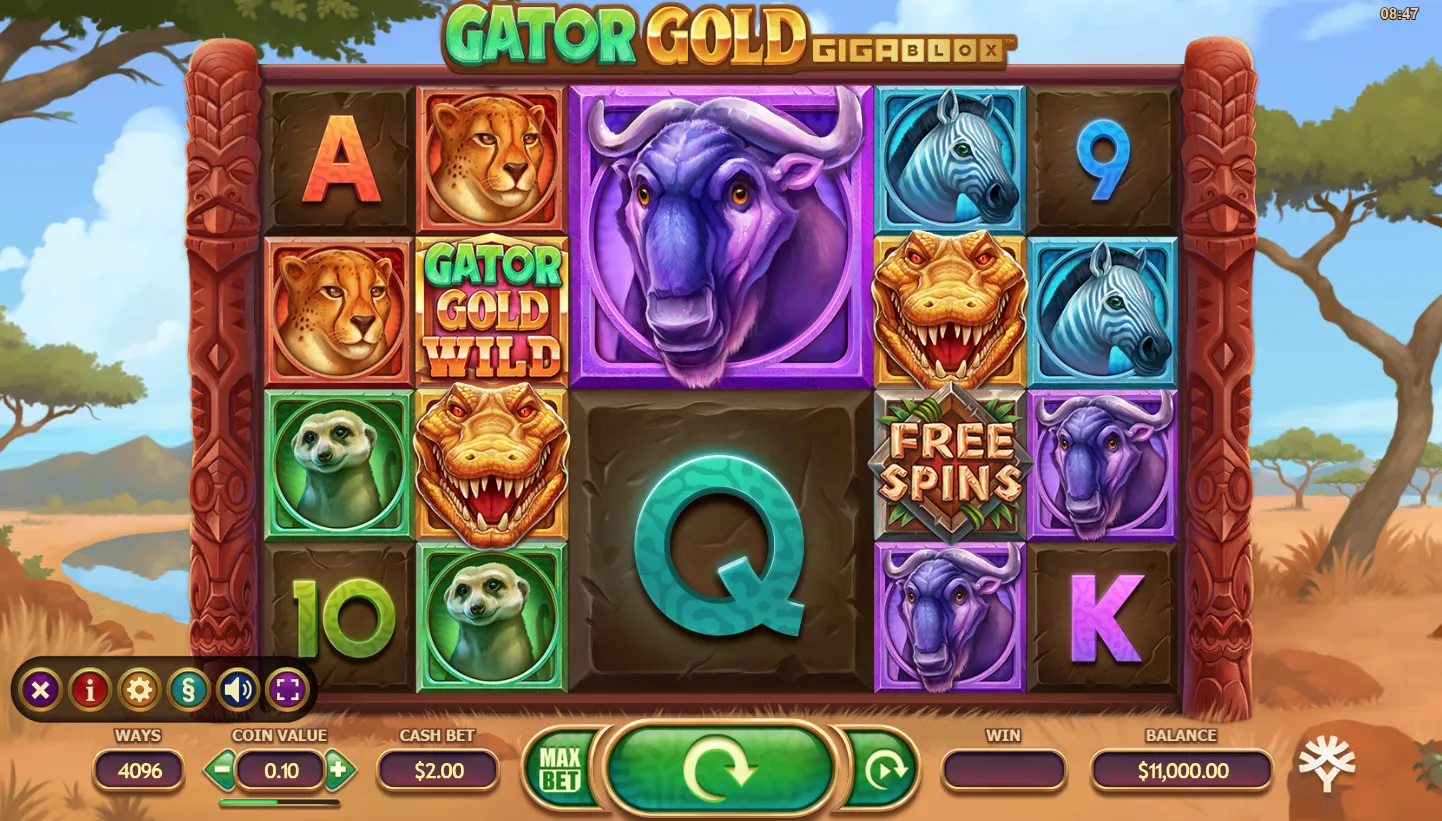Gator Gold Gigablox slot game