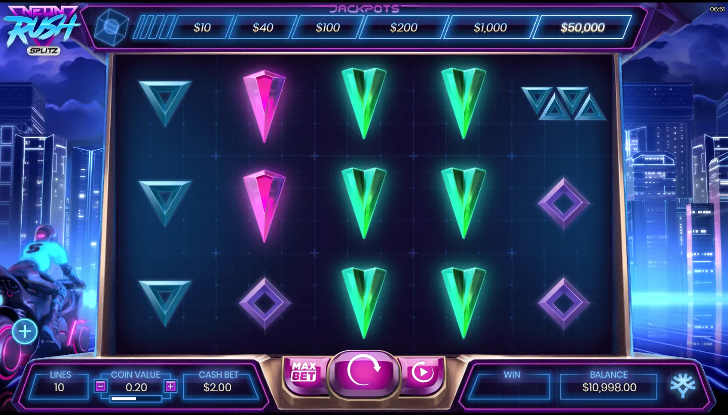 Neon Rush Splitz slot game