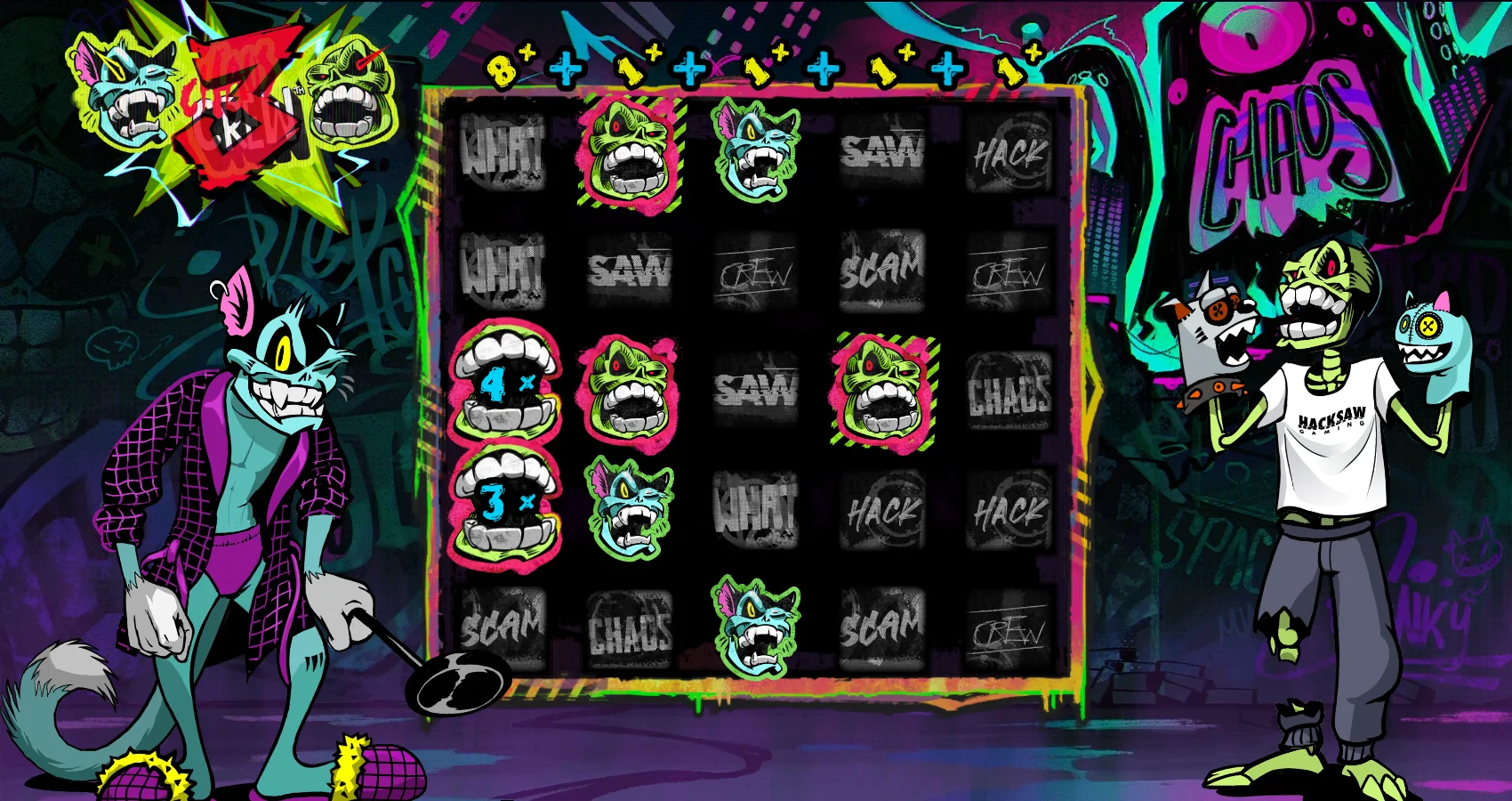 Cranky Cat Crazy Multipliers increasing reel multiplier values